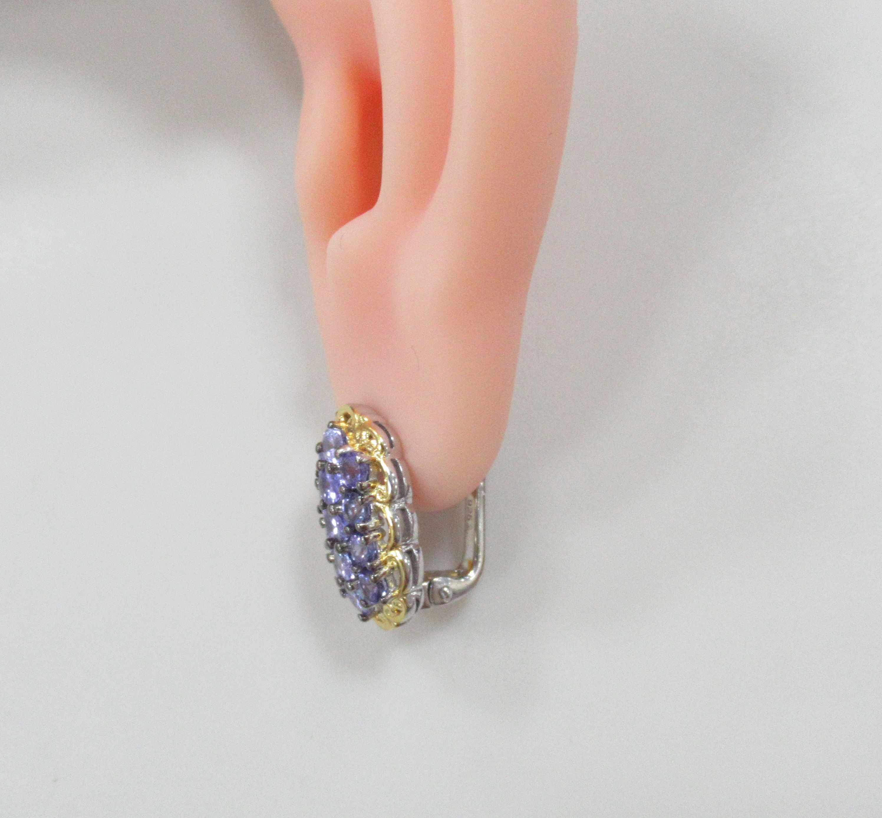 Серебряные серьги с танзанитами